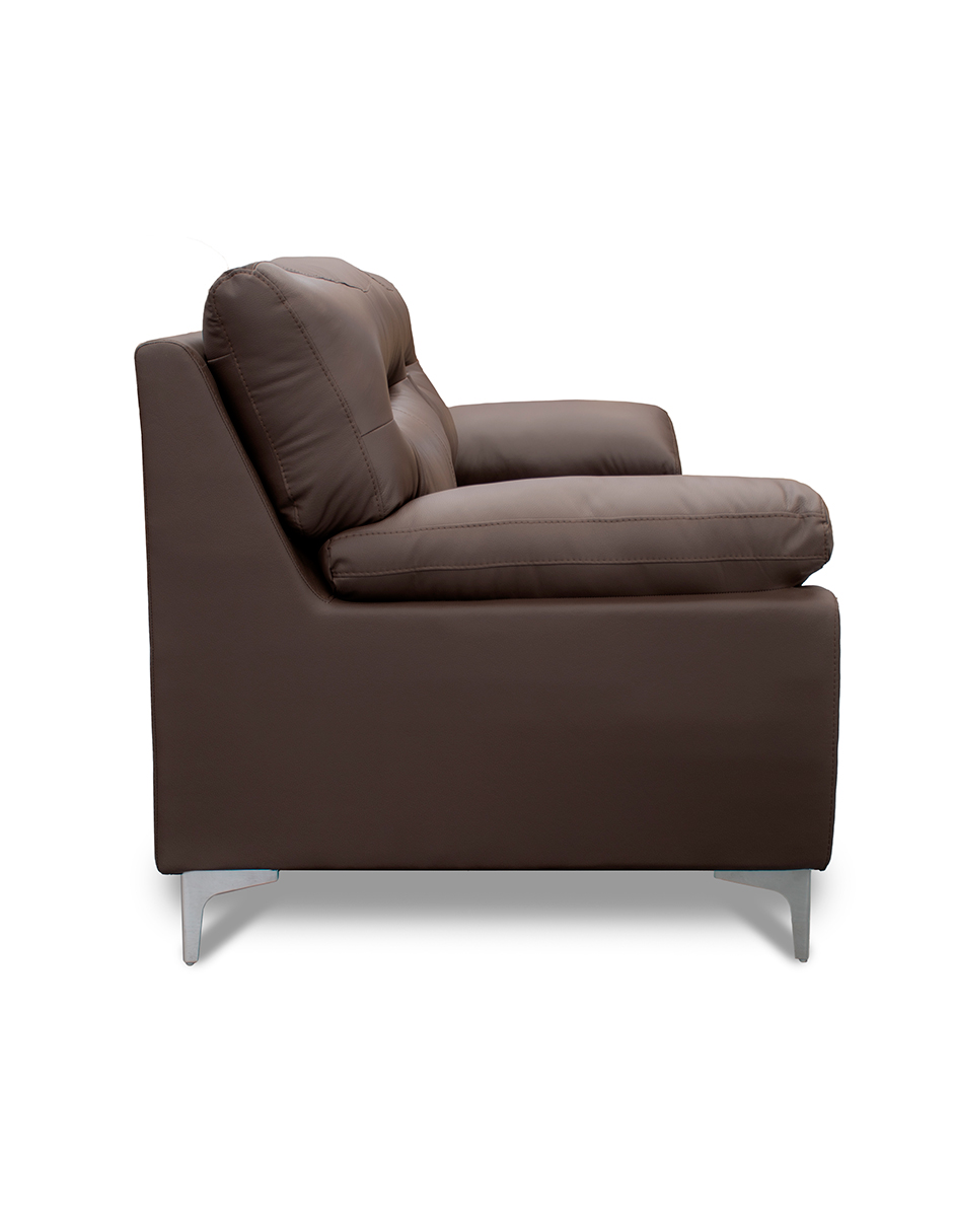 Sala de Piel Genuina Sofa,Love y Sillón Isabela Color Chocolate - ConfortoPiel