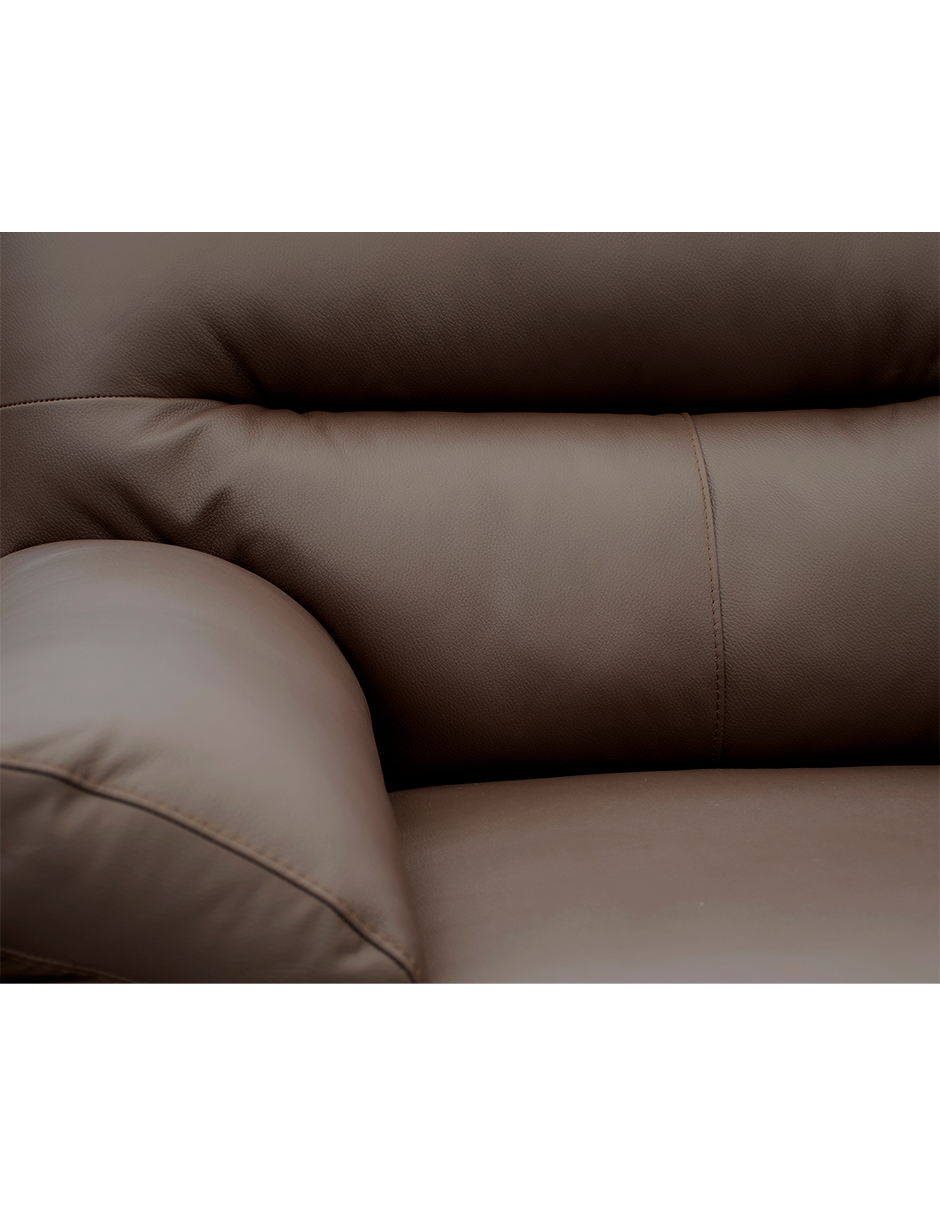 Sala de Piel Genuina Sofa,Love y Sillón Isabela Color Chocolate - ConfortoPiel