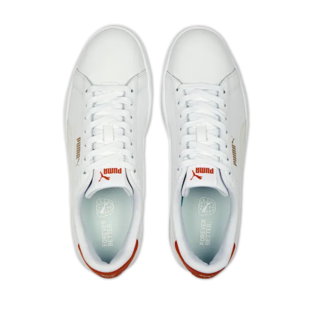 Tenis PUMA Smash 3.0 L blanco/naranja de hombre 390987 06