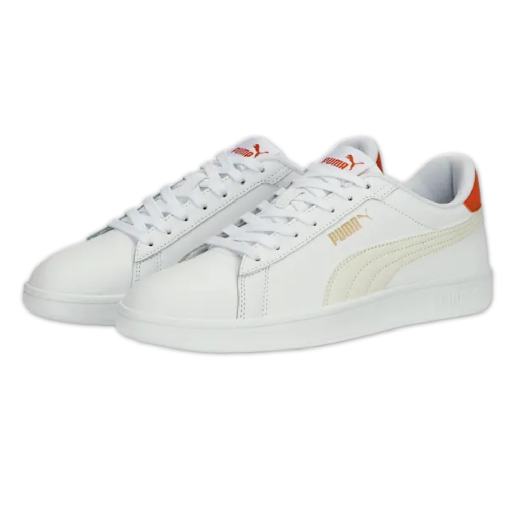 Tenis PUMA Smash 3.0 L blanco/naranja de hombre 390987 06