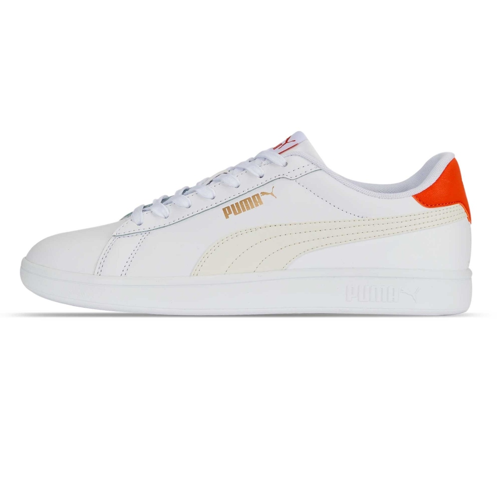 Tenis PUMA Smash 3.0 L blanco/naranja de hombre 390987 06