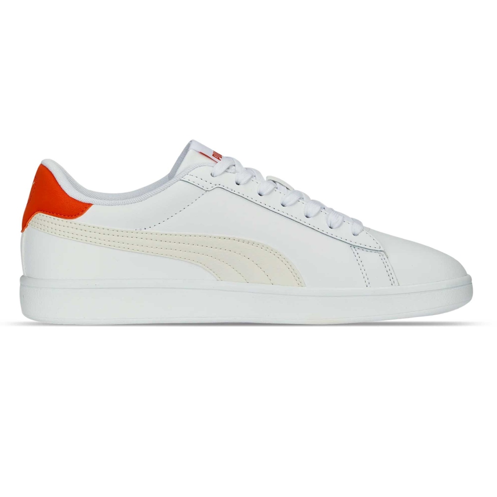 Tenis PUMA Smash 3.0 L blanco/naranja de hombre 390987 06