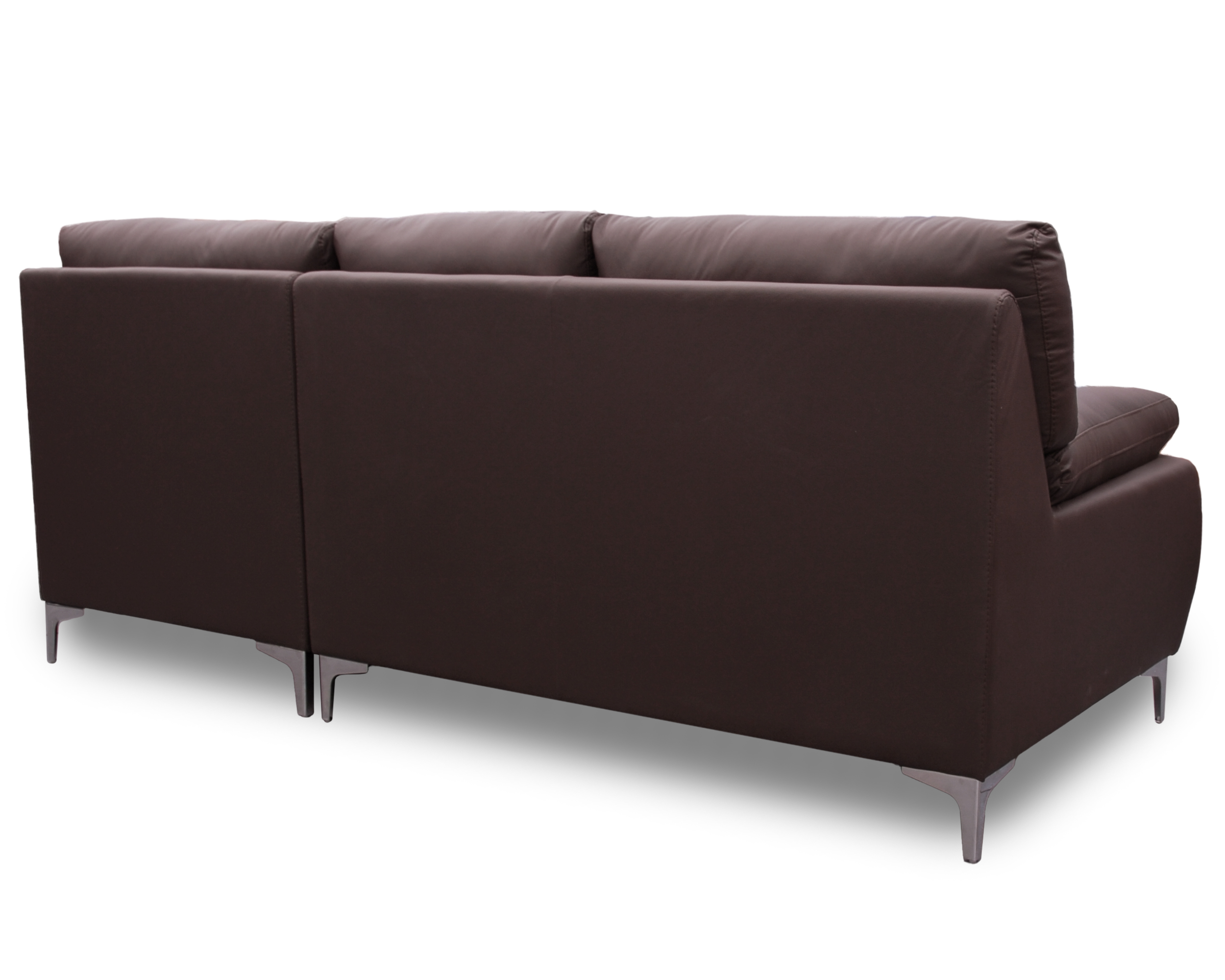 Sala de Piel Genuina Esquinera Derecha Sofa y Cheise Isabela Color Chocolate- ConfortoPiel