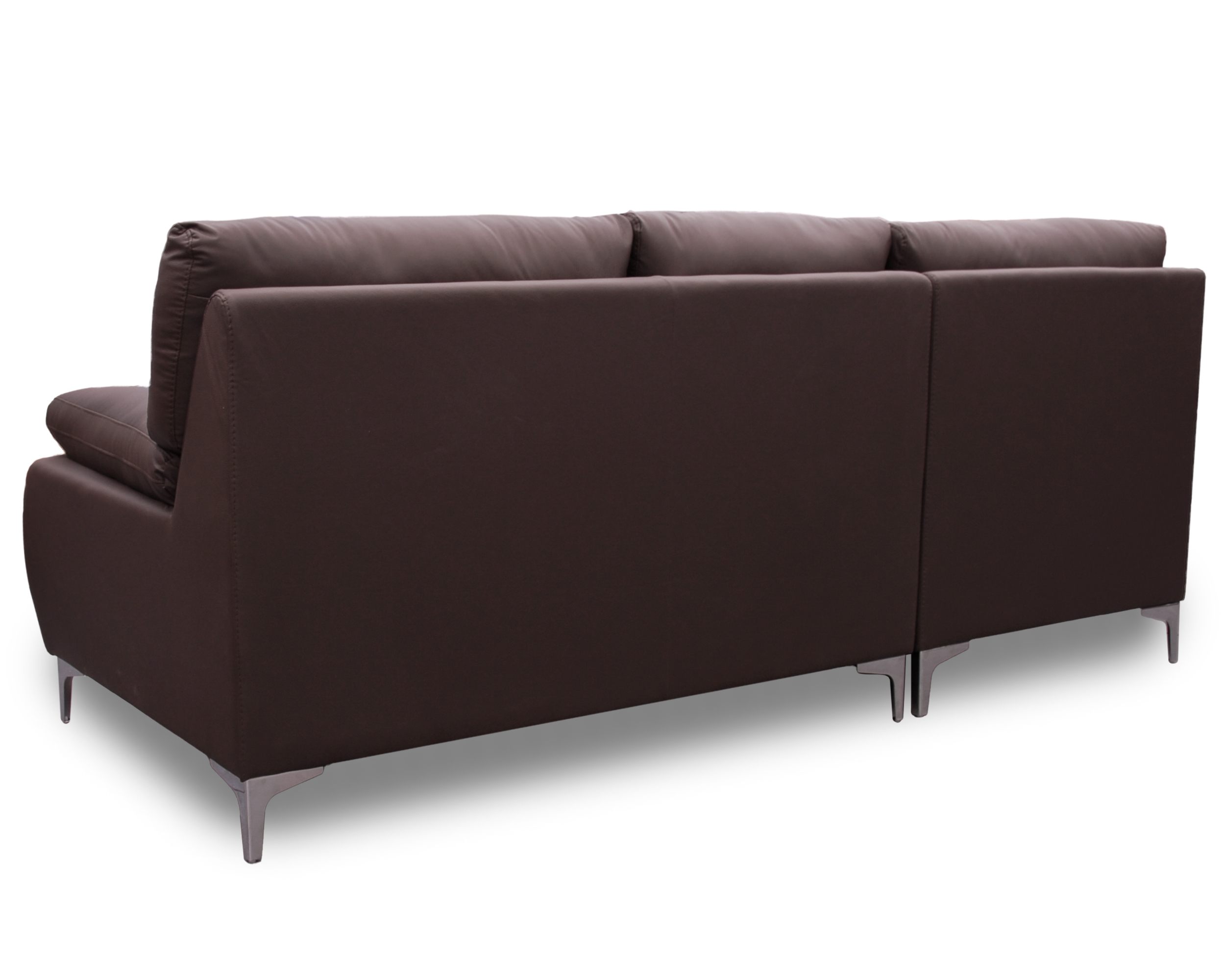 Sala de Piel Genuina Esquinera Izquierda Sofa y Cheise Isabela Color Chocolate- ConfortoPiel