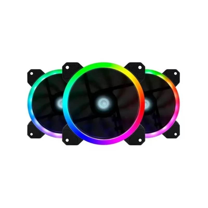 Kit De 3 Ventiladores Pc Gamer 120mm 1200rpm Disipador Rgb.