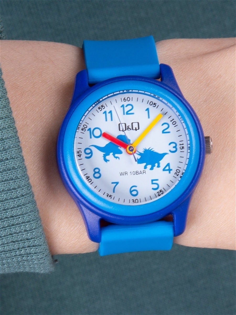      Reloj Infantil Para Niño Q & Q Dinosaurios Análogo Vs59j010y