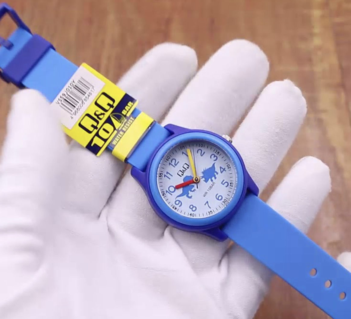      Reloj Infantil Para Niño Q & Q Dinosaurios Análogo Vs59j010y