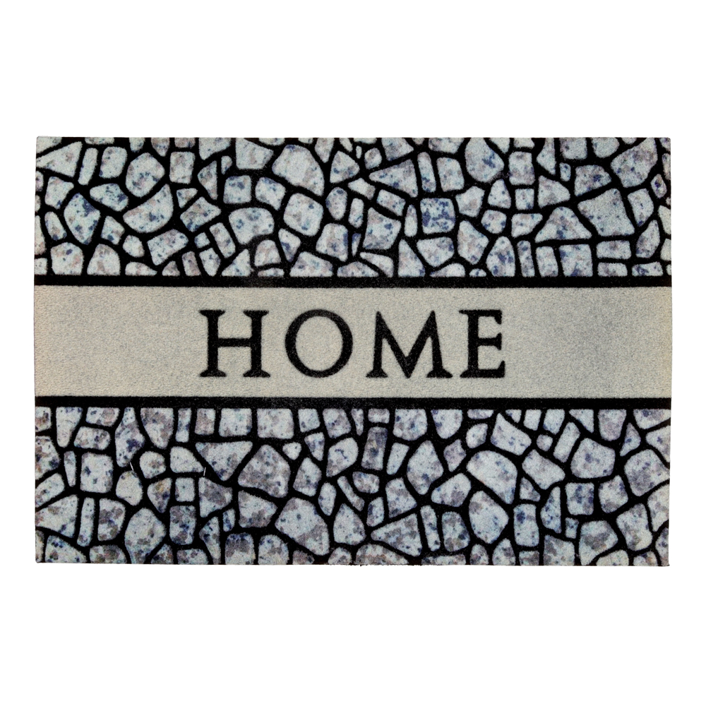 Tapete De Entrada Puerta Decorativo Tipo Piedras Palabra Home Diseño Rectangular 60x40cm Home
