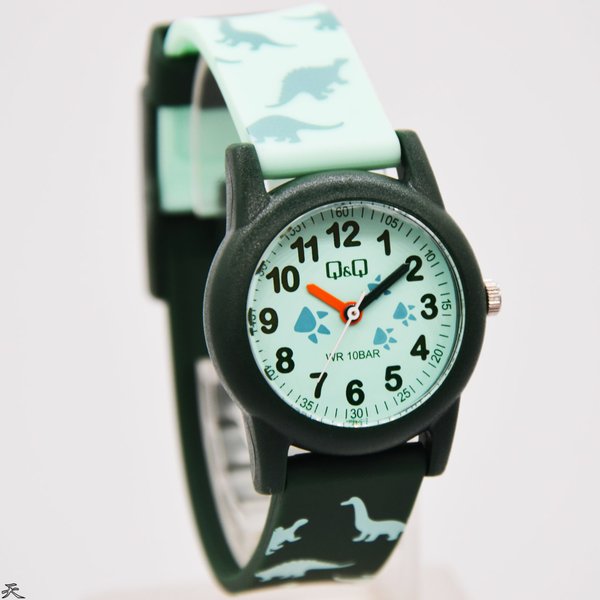 Reloj Infantil Para Niño Q & Q Dinosaurios Análogo Vr99j010y