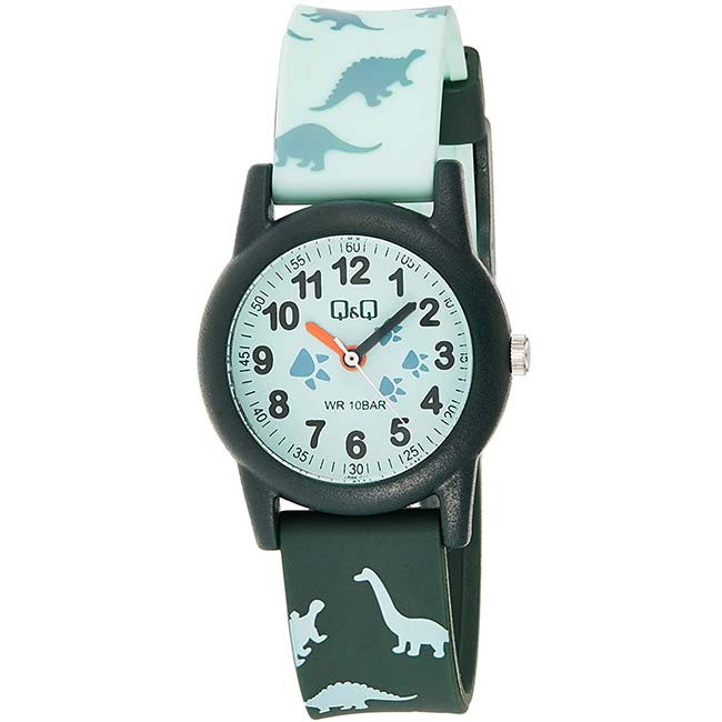 Reloj Infantil Para Niño Q & Q Dinosaurios Análogo Vr99j010y