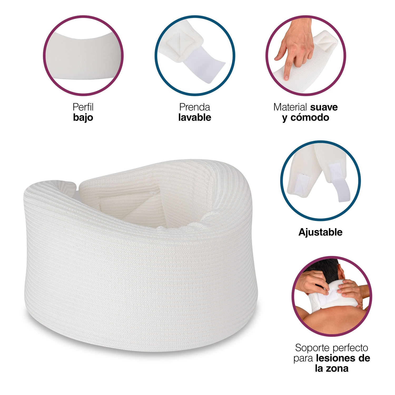 Collarín Cervical Blando Perfil Bajo Cómodo/ajustable Beige