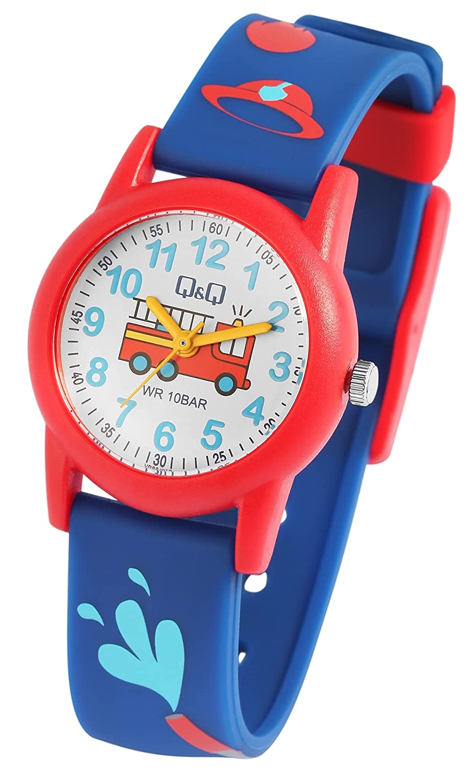 Reloj Infantil Para Niño Q & Q Bombero Análogo Vr99j019y.