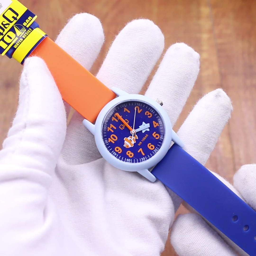 Reloj Infantil Para Niño Q & Q Análogo Peces Vs49j007Y.