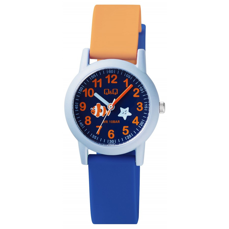 Reloj Infantil Para Niño Q & Q Análogo Peces Vs49j007Y.