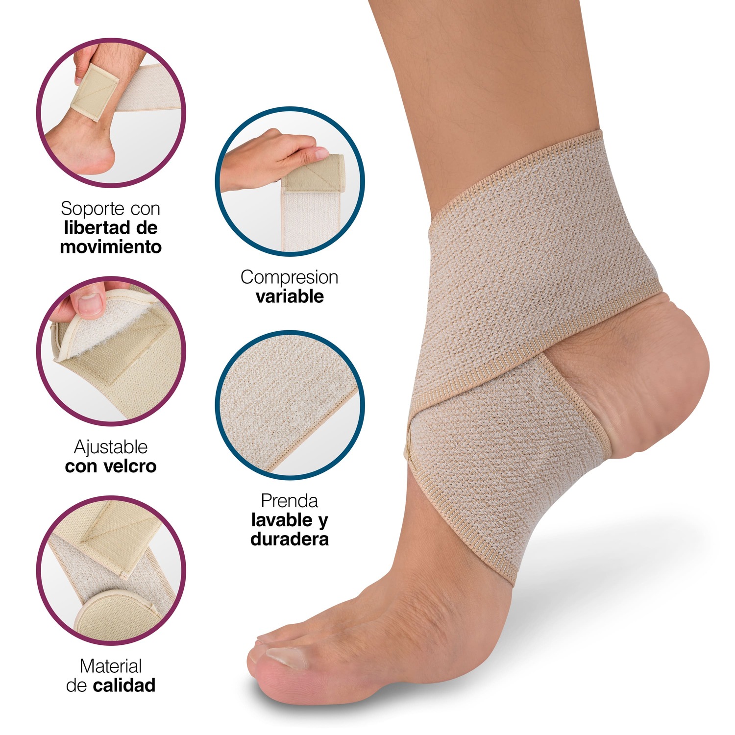 Tobillera Elastica En Banda Ajustable Para Lesiones Barrere