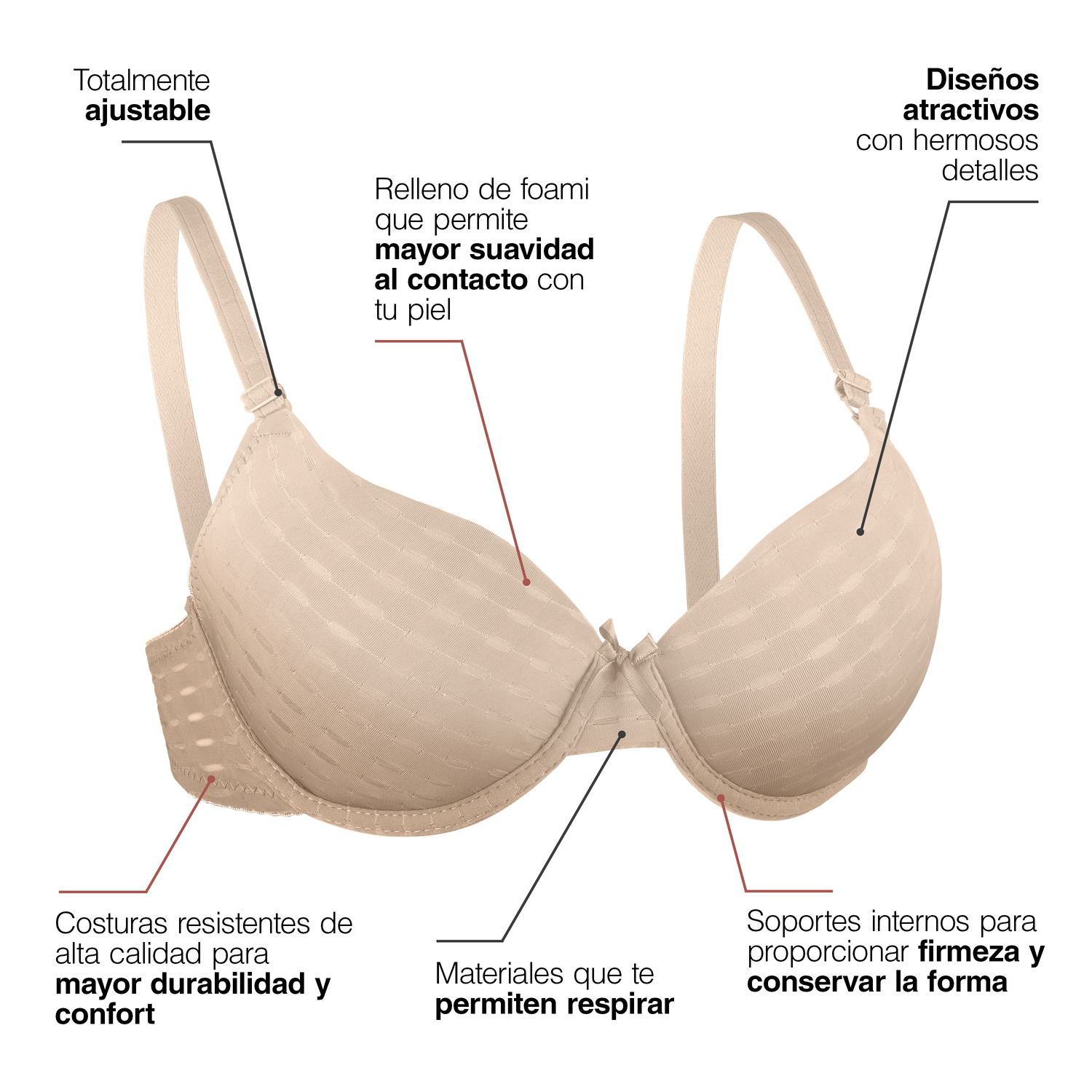 Brasier Paquete 6 Piezas Diseño Clásico Variedad De Colores