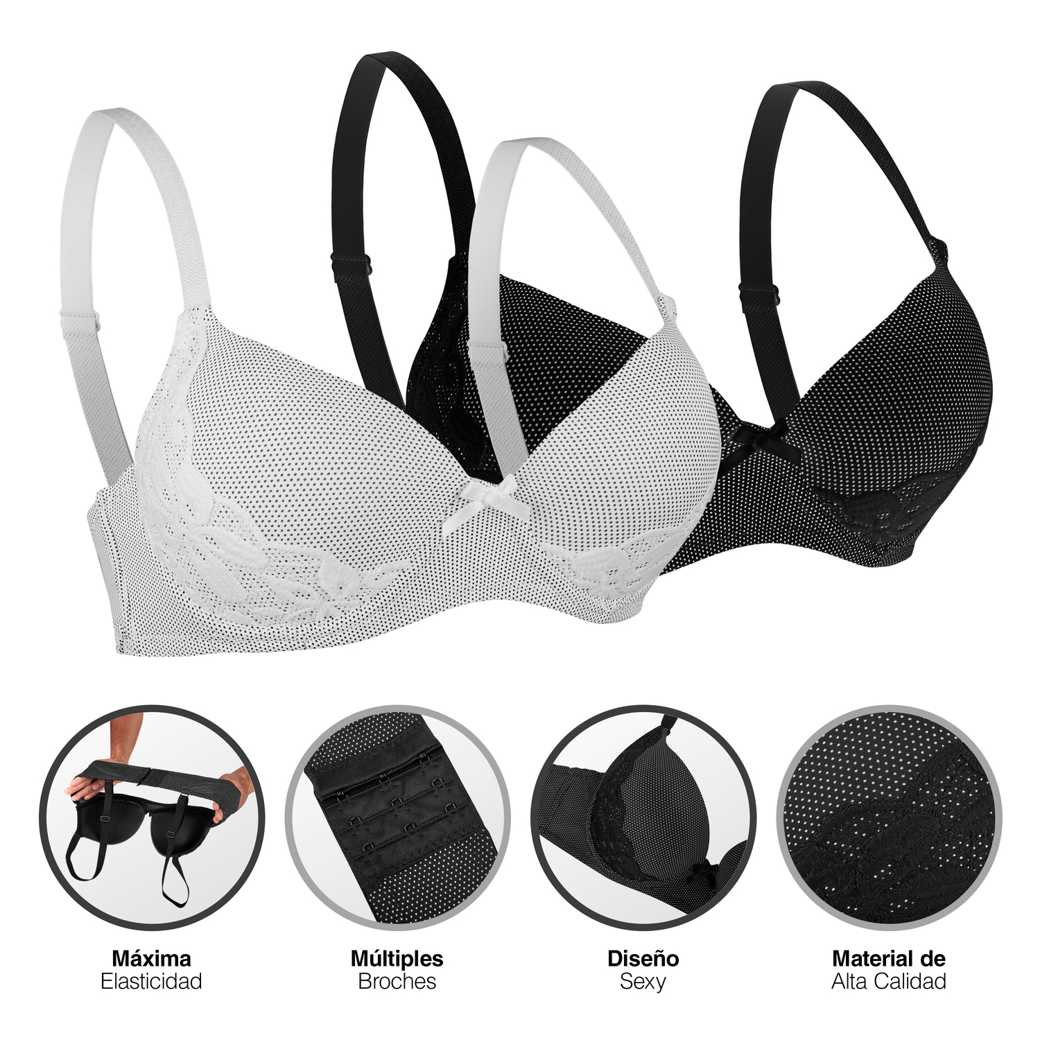 Brasier Paquete De 2 Piezas Diseño Super Sexy Con Relleno