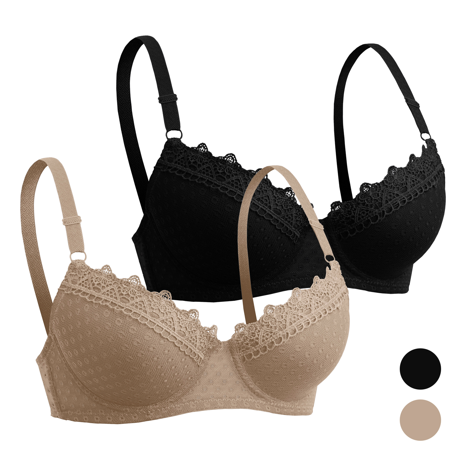 Brasier Paquete 2 Piezas Lencería Encaje Sexy Con Varilla