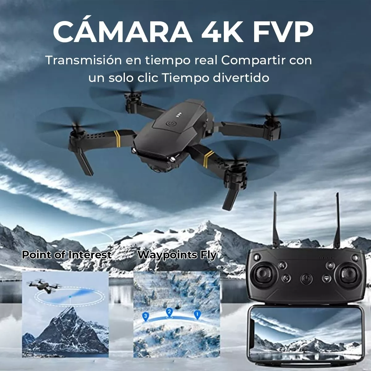 Drone Con Camara 4k Wifi Fpv E58