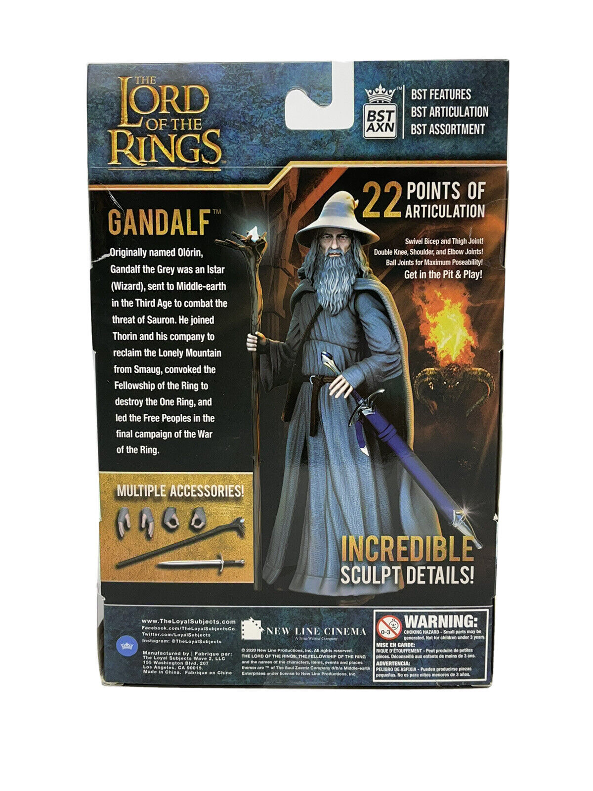 GANDALF Señor de los Anillos Figura de acción BST AXN The Lord of the Rings