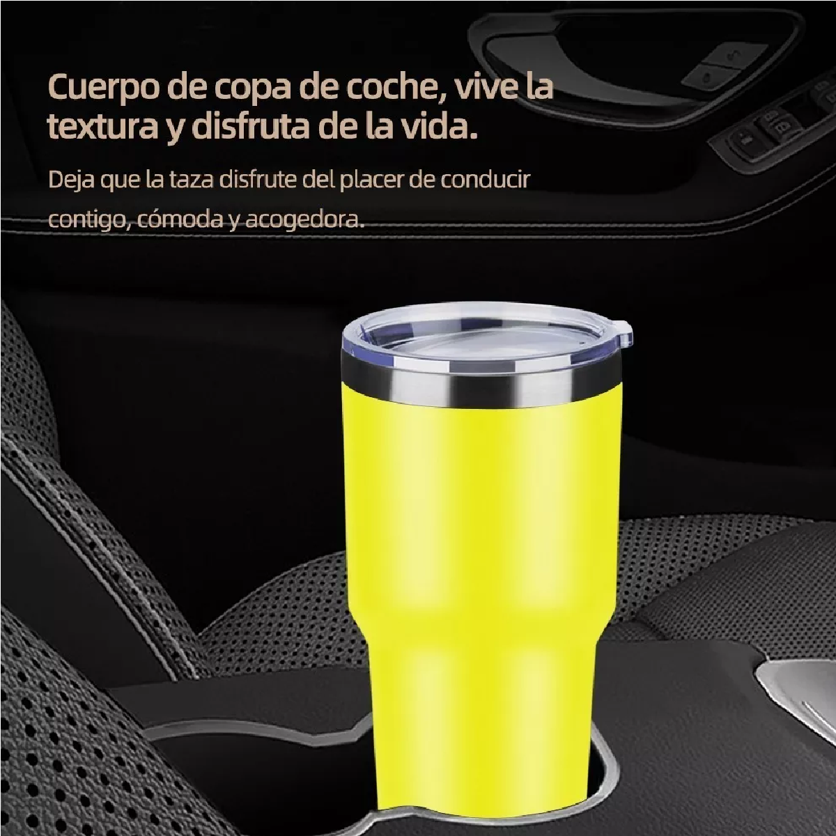 Termo Amarillo De Acero Inoxidable Caliente Y Frío De 30 Onz