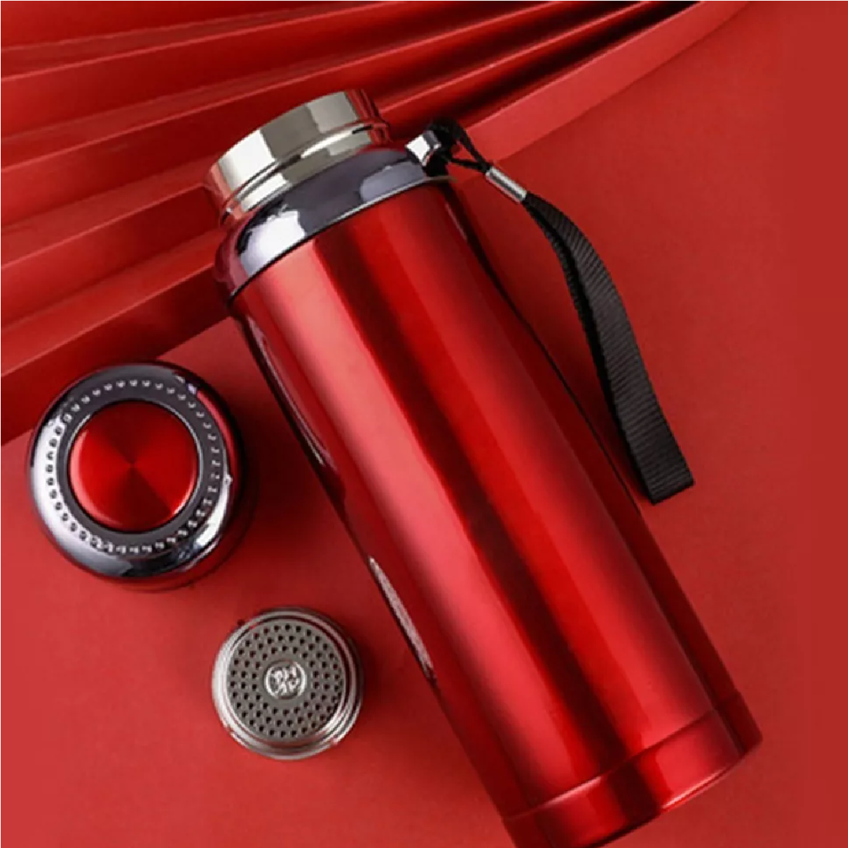 Termo De Acero Inoxidable Aislado Al Vacío 1000ml Rojo