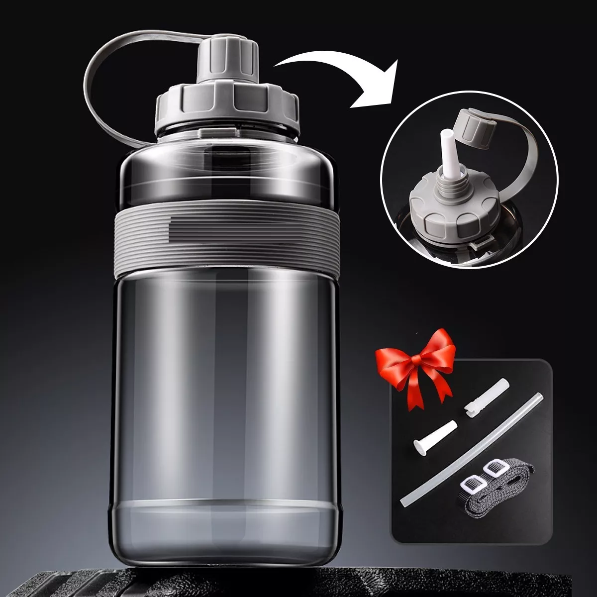 Bote De Agua 2 Litros Botella Para Agua Deportiva Portatil