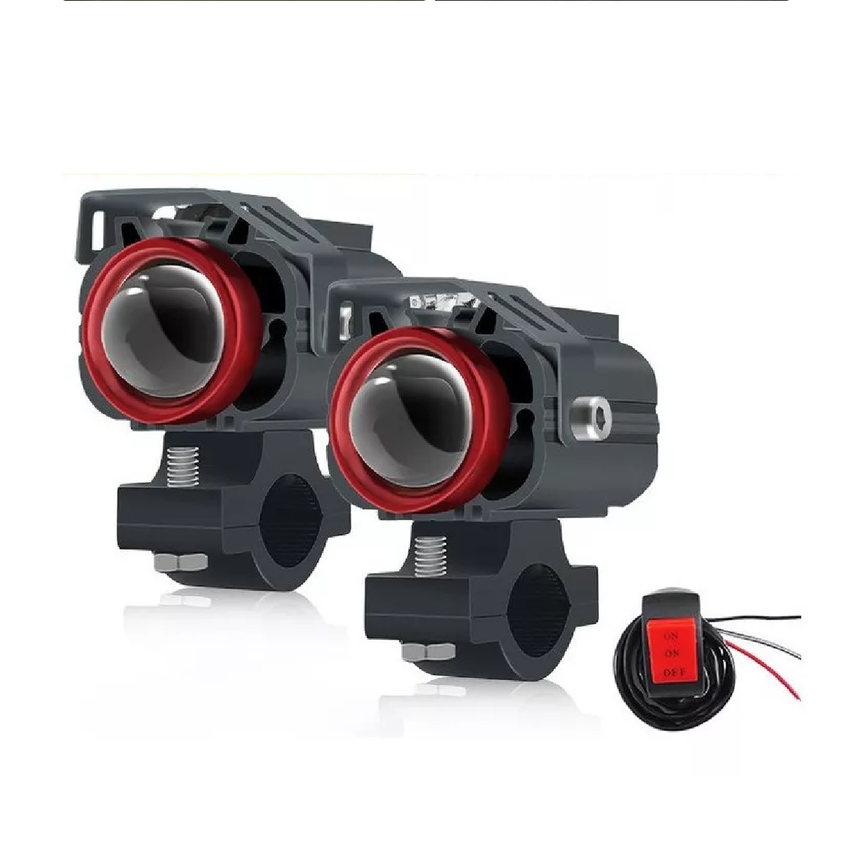 Par Faros De Lupa Luz Led  Luz Alta Y Baja Para Moto 70w