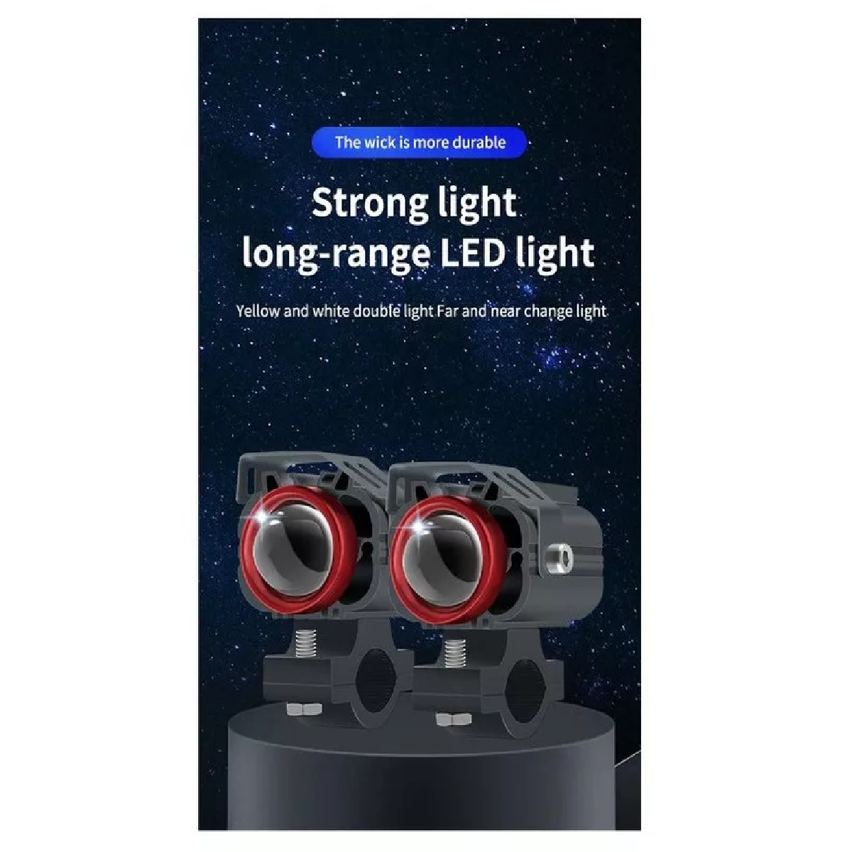 Par Faros De Lupa Luz Led  Luz Alta Y Baja Para Moto 70w