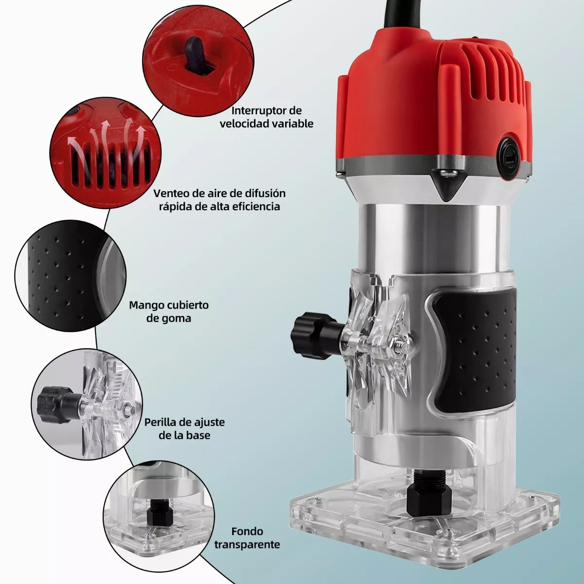 Router Madera Recortador Rebajadora De Bordes 110v 800w