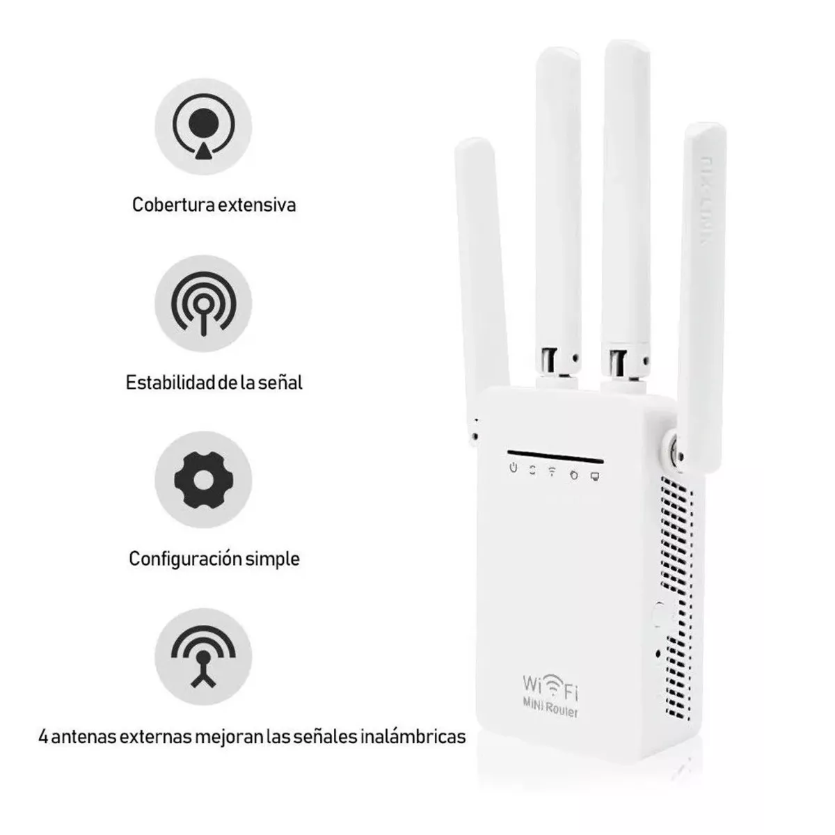 Amplificador Wifi Extensor Rango Repetidor Señal De 4 Antena