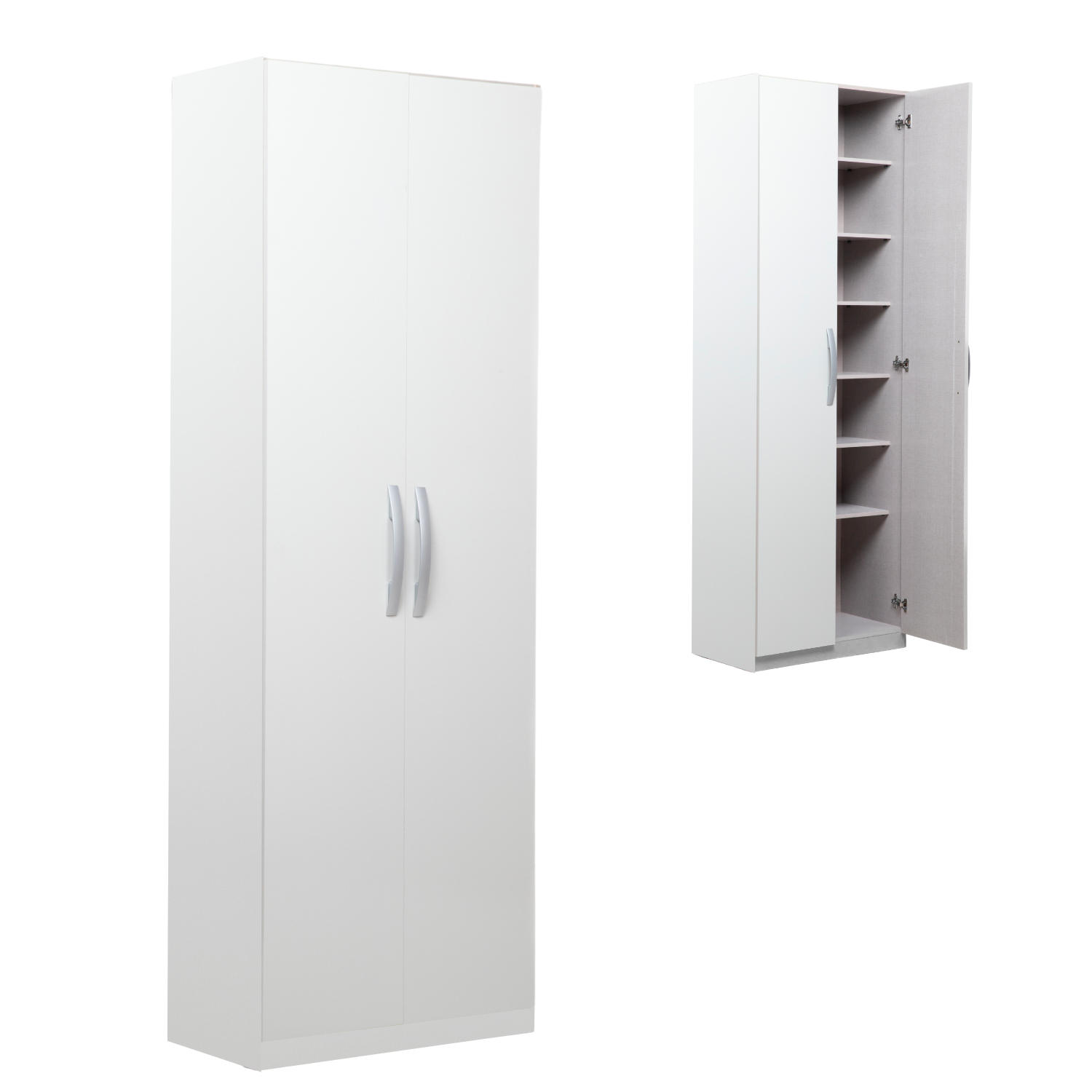 Mueble Armario Closet Multiuso 2 Puertas + Estantes Mdp Casa Blanco 1