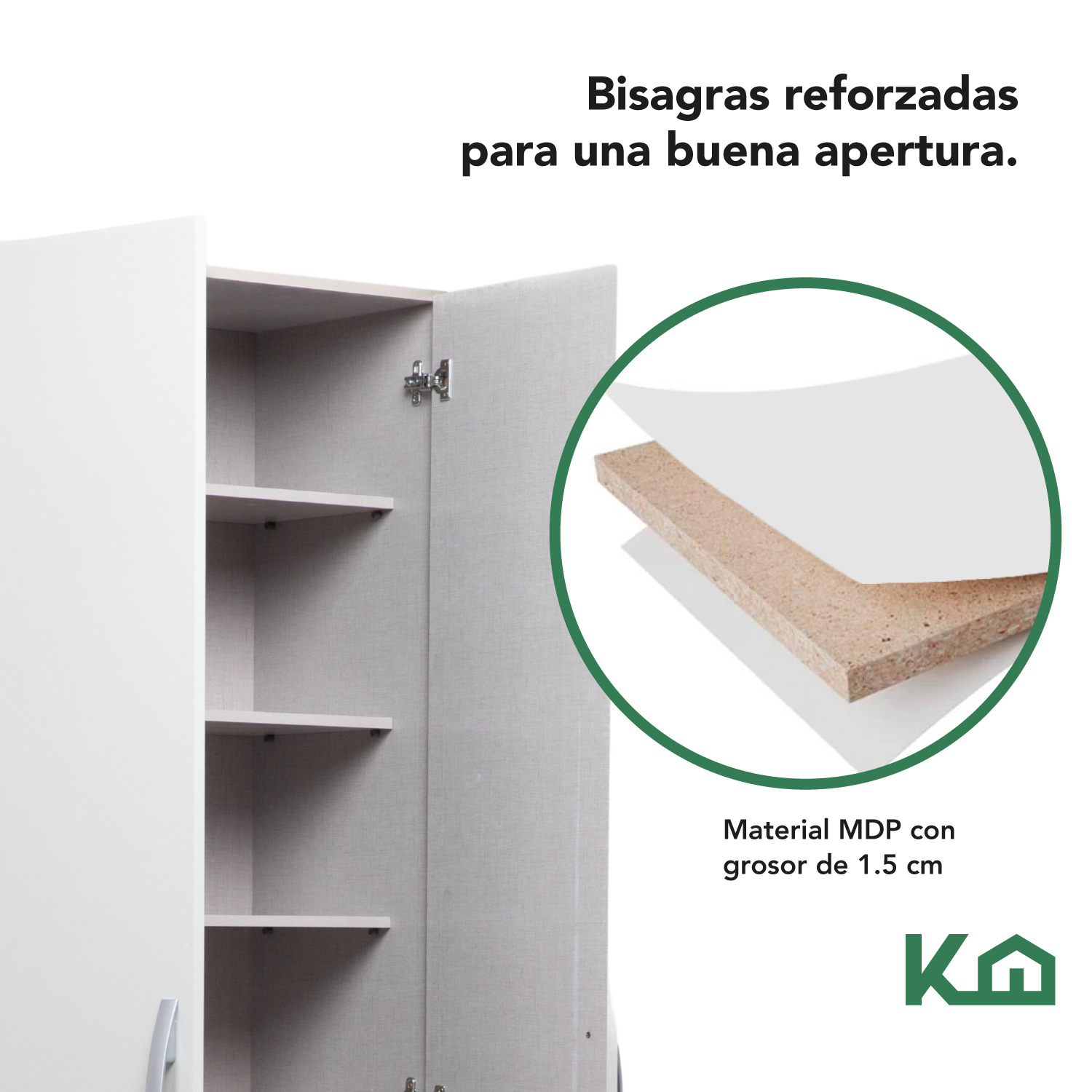 Mueble Armario Closet Multiuso 2 Puertas + Estantes Mdp Casa Blanco 1
