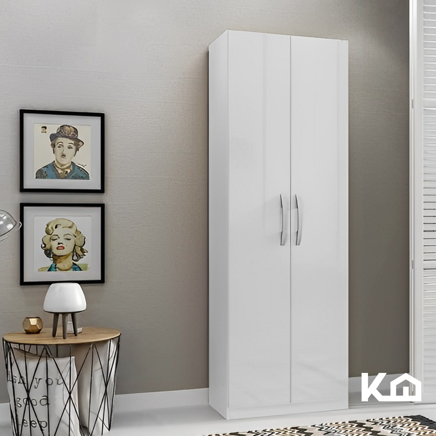 Mueble Armario Closet Multiuso 2 Puertas + Estantes Mdp Casa Blanco 1