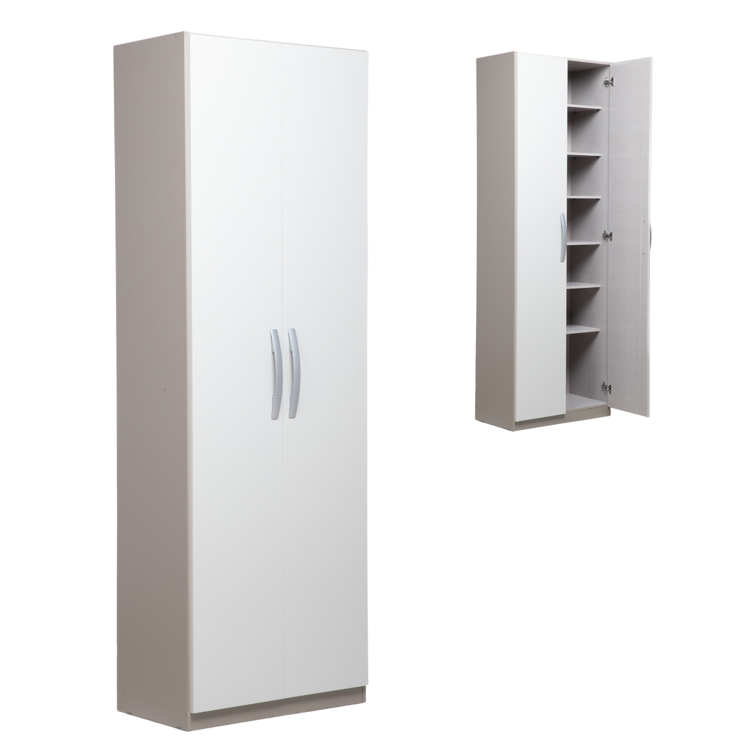 Mueble Armario Closet Multiuso 2 Puertas + Estantes Mdp Casa Gris 1