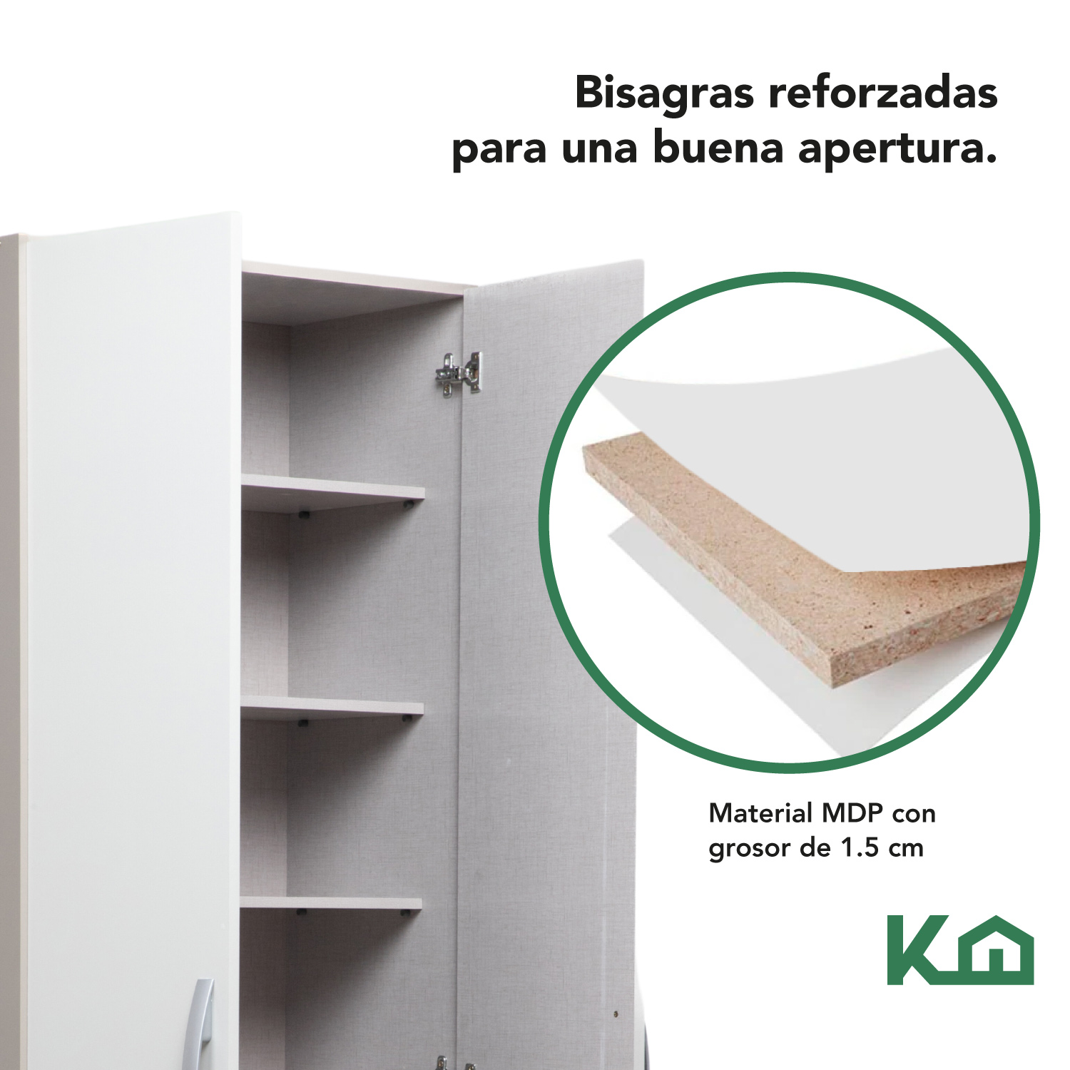 Mueble Armario Closet Multiuso 2 Puertas + Estantes Mdp Casa Gris 1