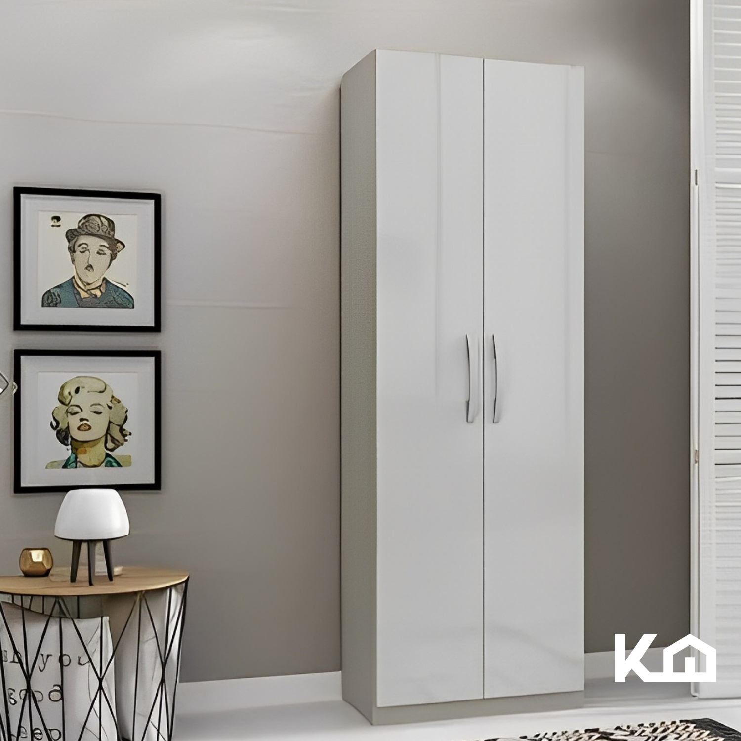 Mueble Armario Closet Multiuso 2 Puertas + Estantes Mdp Casa Gris 1