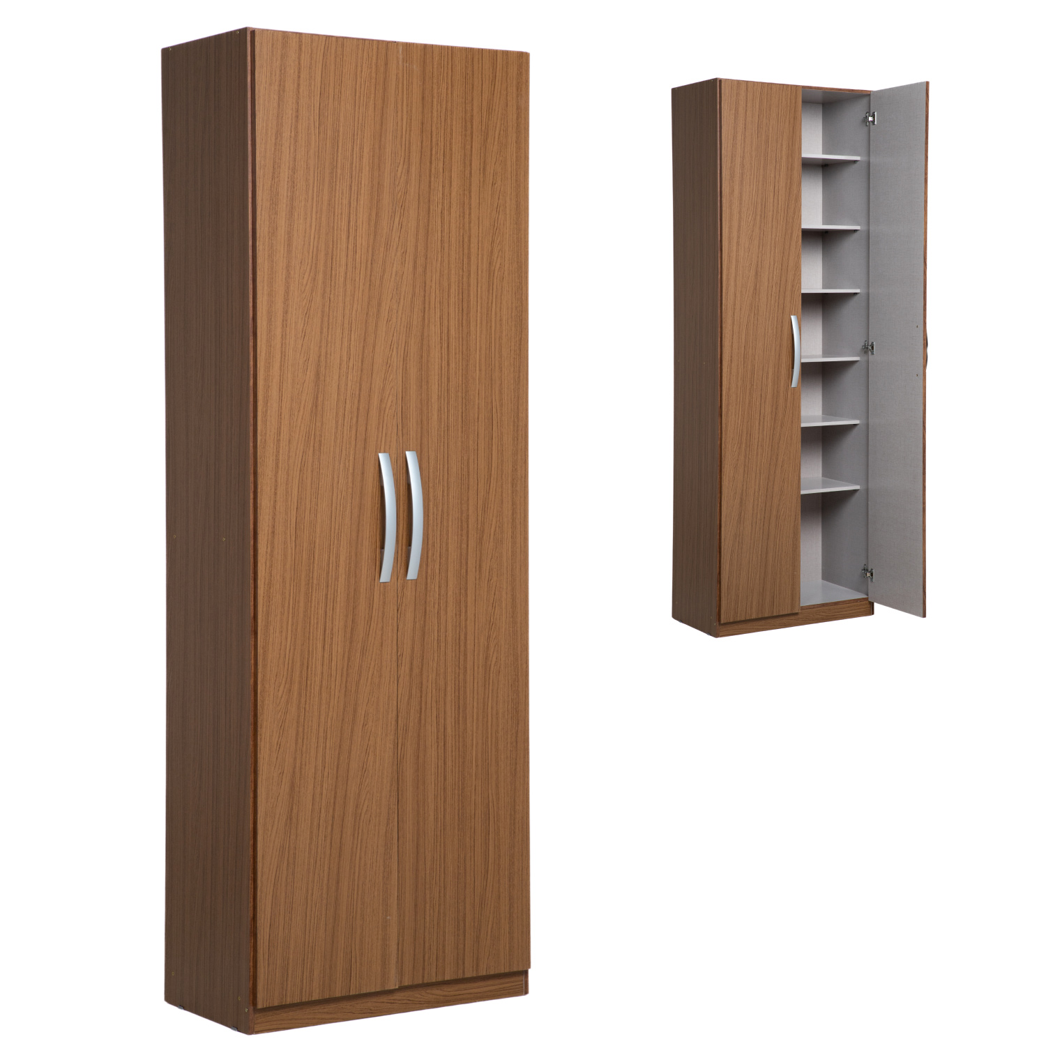 Mueble Armario Closet Multiuso 2 Puertas + Estantes Mdp Casa Café