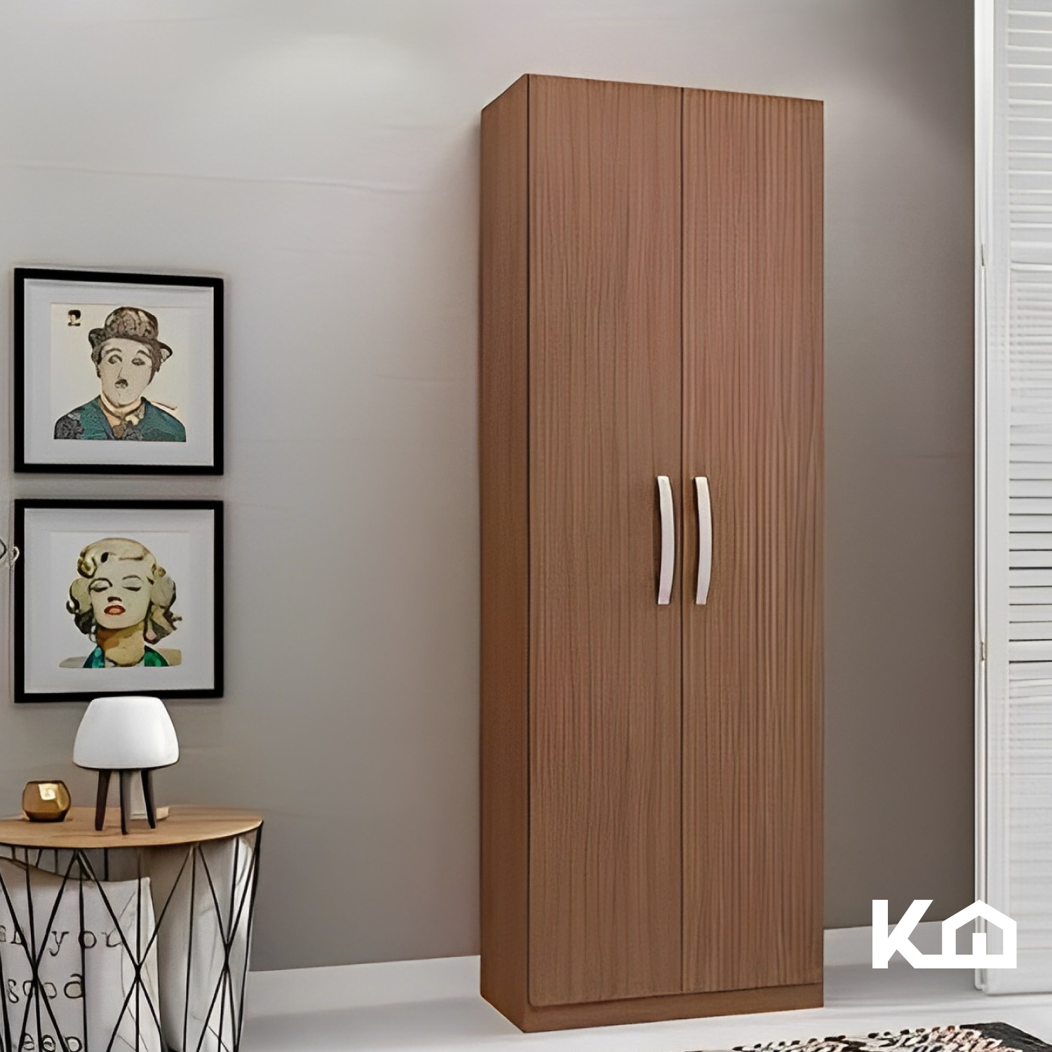 Mueble Armario Closet Multiuso 2 Puertas + Estantes Mdp Casa Café