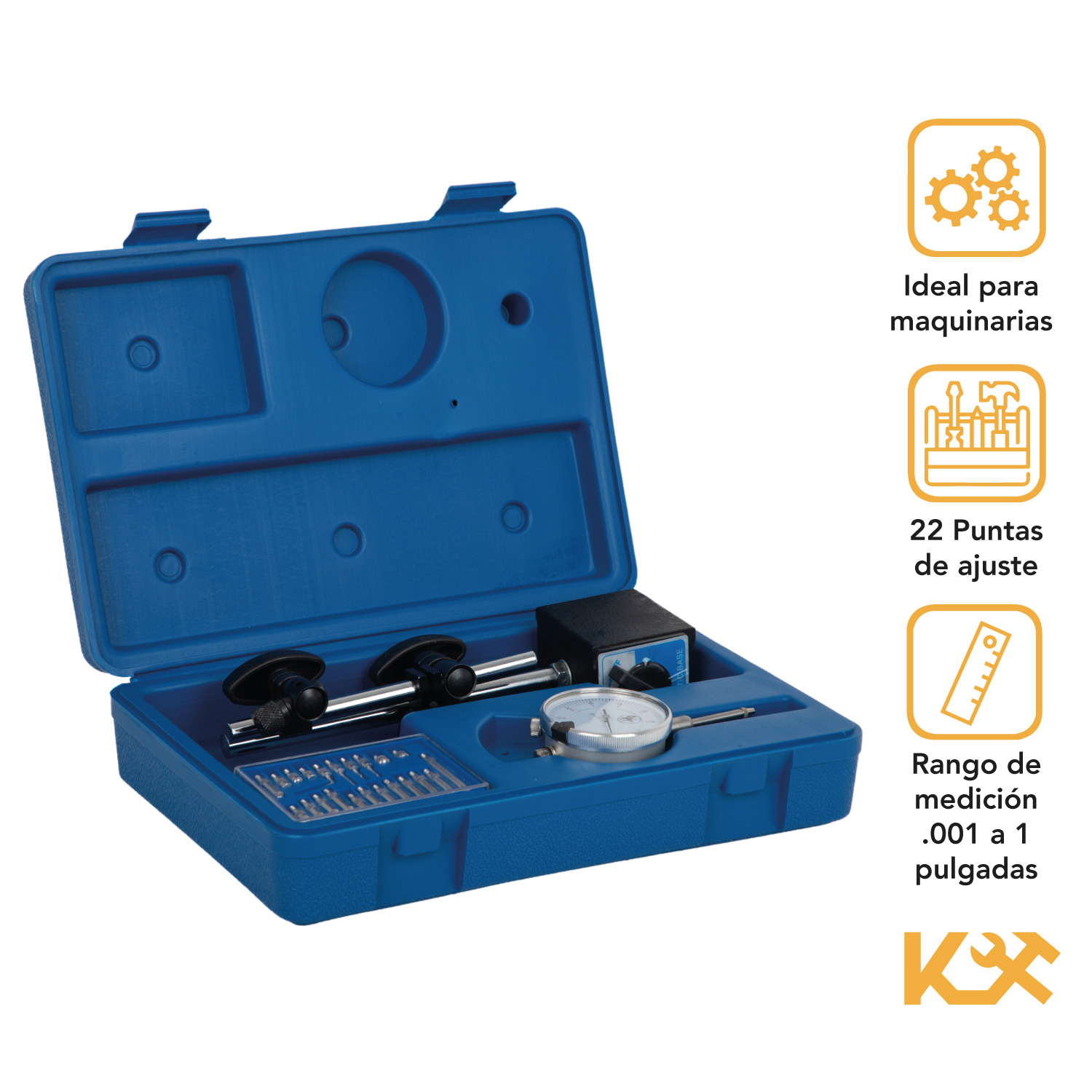 Indicador Caratula 0-1 Con Base Magnetica + Estuche Plastic 