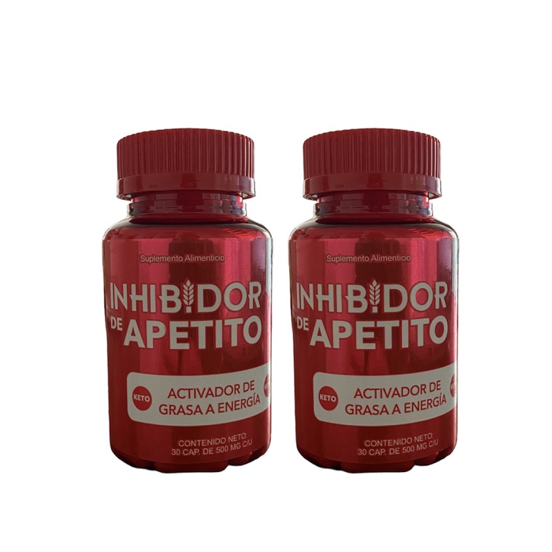 Keto Inhibidor de Apetito 2 botes con 30caps c/u 500mg Activador De Grasa A Energía