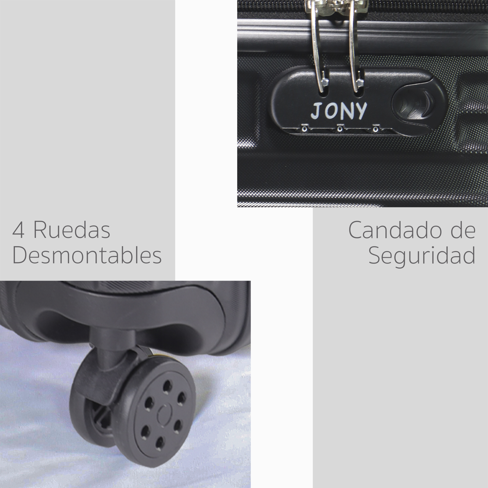 Set Maletas Rígidas con Ruedas 360 Juego Equipaje de Mano .