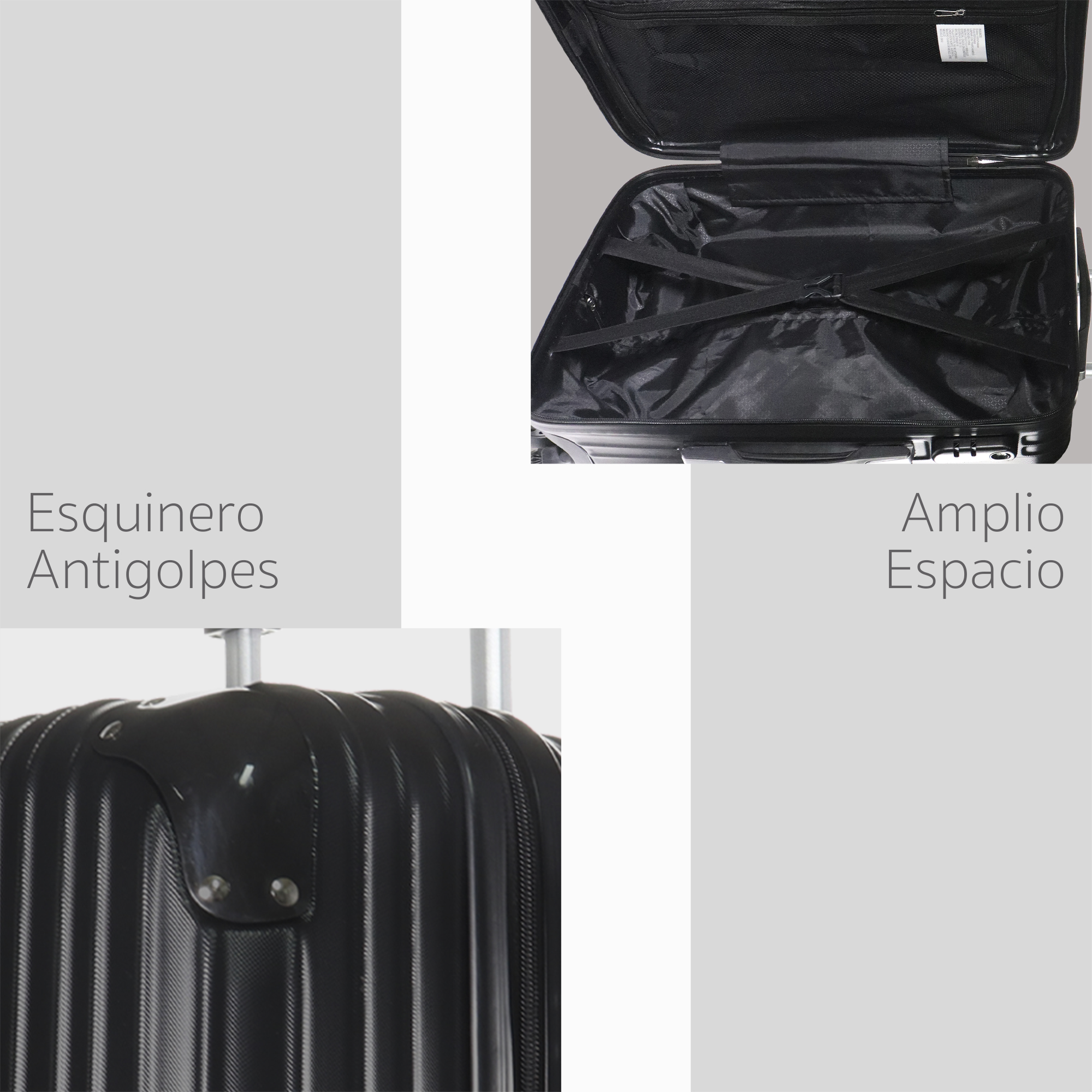 Set Maletas Rígidas con Ruedas 360 Juego Equipaje de Mano .