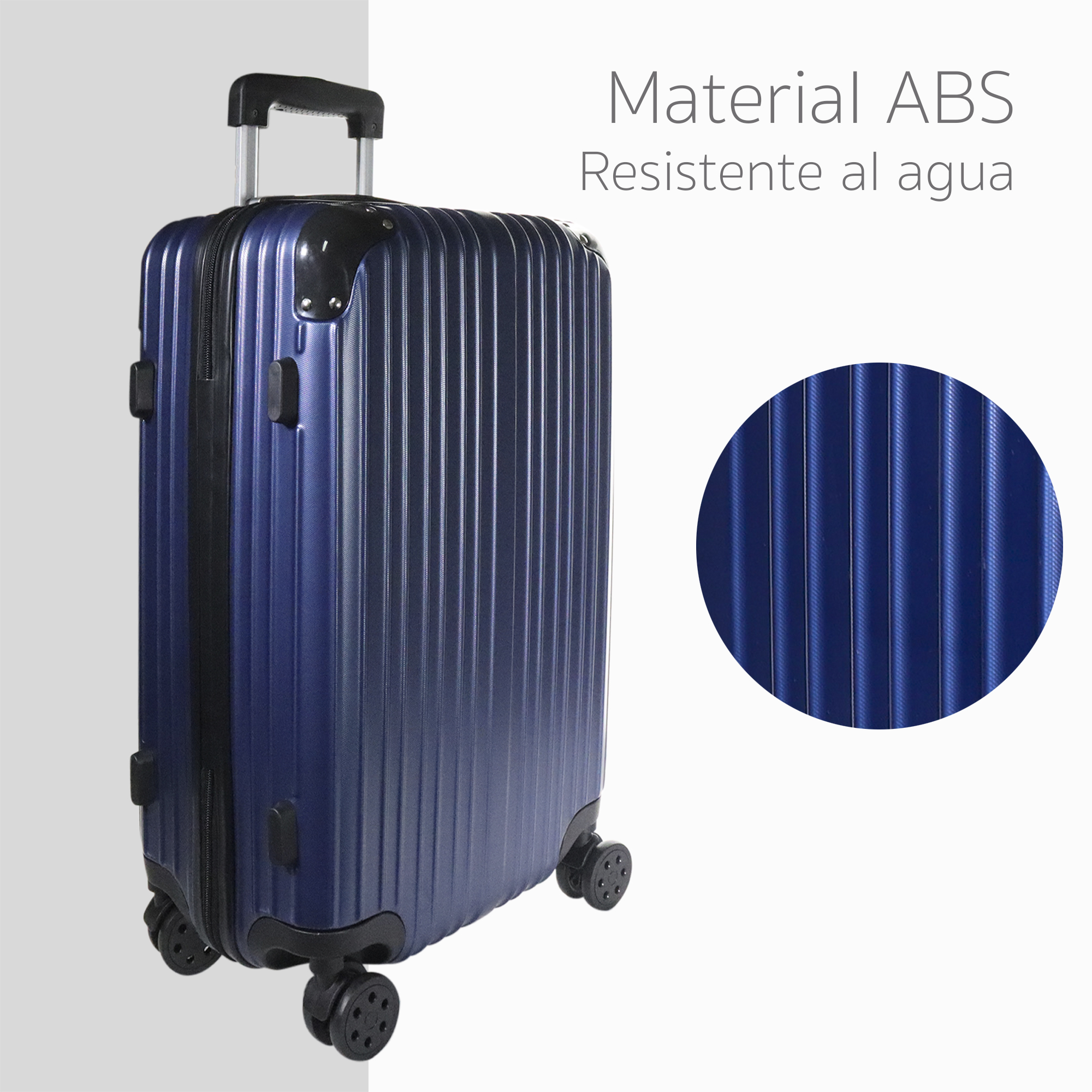 Set Maletas de Viaje Rígidas con Ruedas 360  Equipaje de Mano color azul.