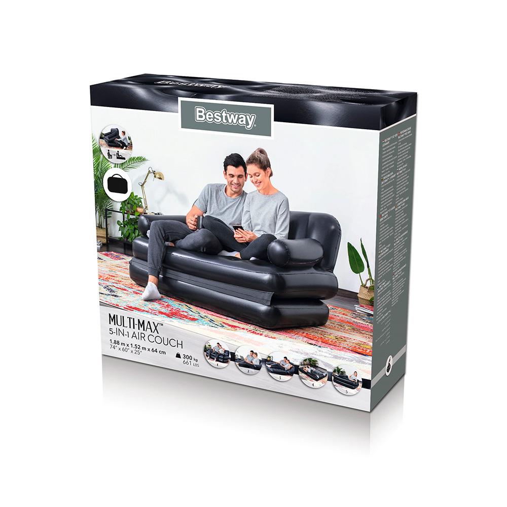 Sillon Inflable Sofá Cama Bestway 188 Cm Multiusos 5 En 1