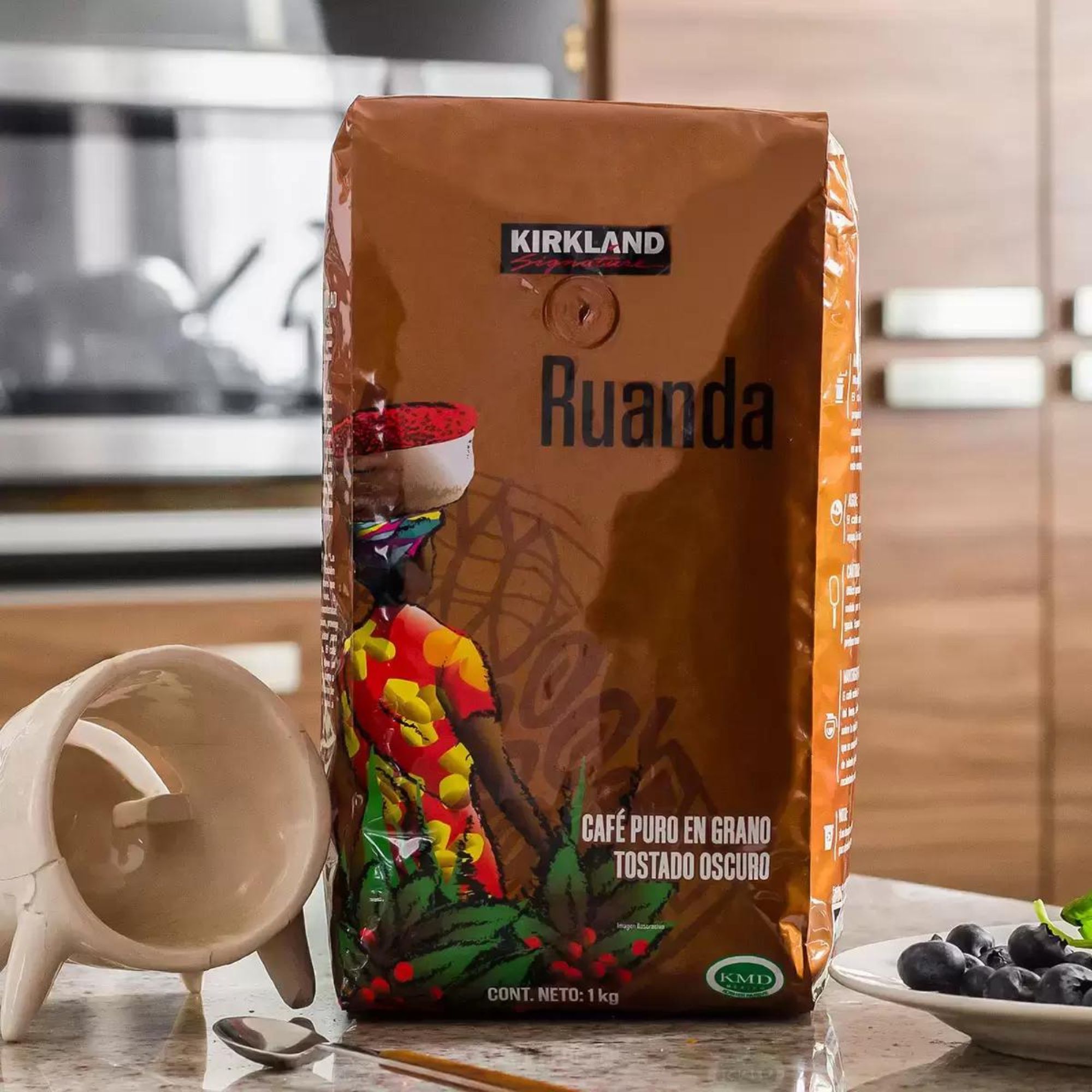 Café Gourmet Ruanda 100% Arábica Grano Entero 1kg Kirkland
