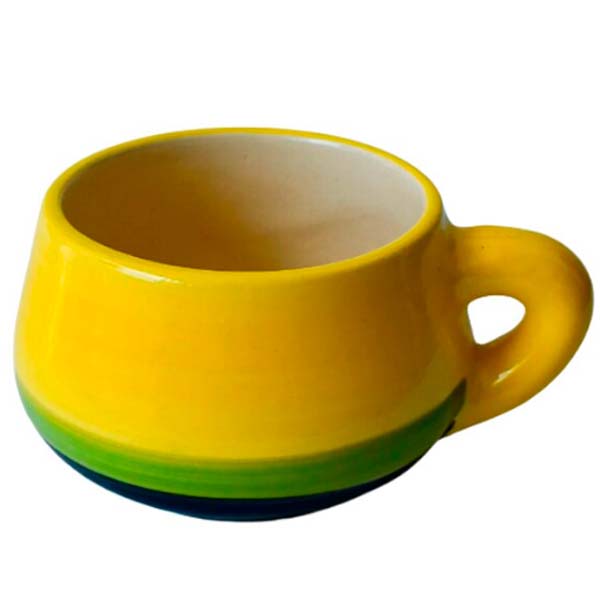 Taza Cafetera Azul con Amarillo