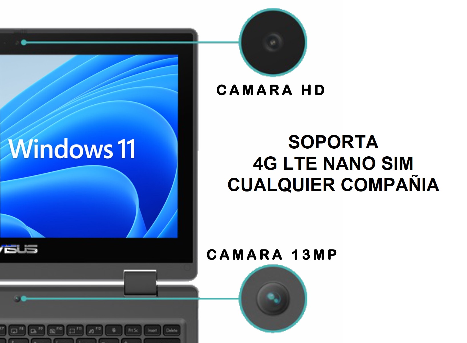 Mini Laptop Asus Br1100fk 2 En 1 4gb 64gb Ssd Windows Office