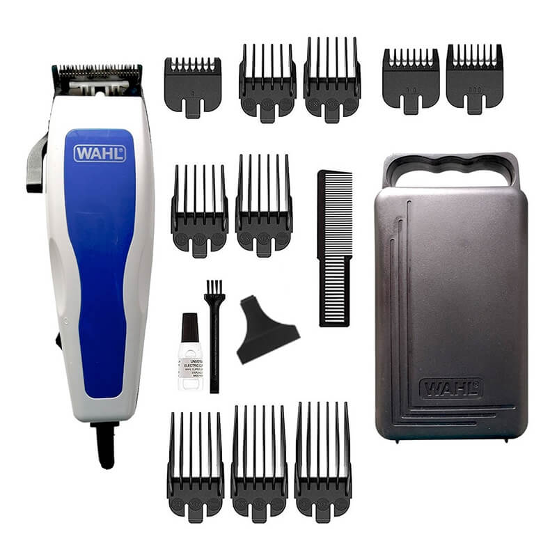 Maquina Para Cortar Cabello Y Barba Kit Completo 17 Piezas Color AZUL