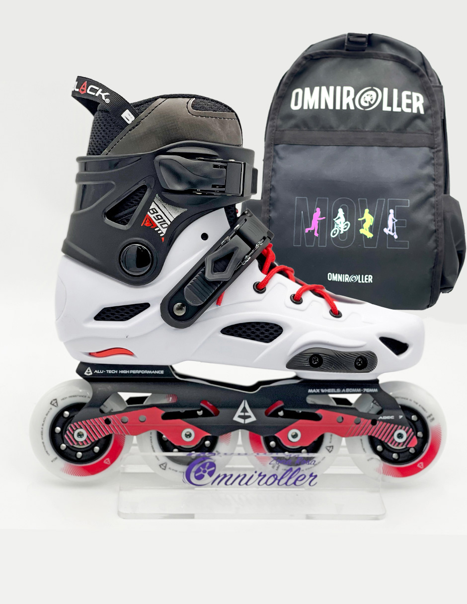 Patines Freeskate en Linea black con Fundas y Maleta Omniroller!